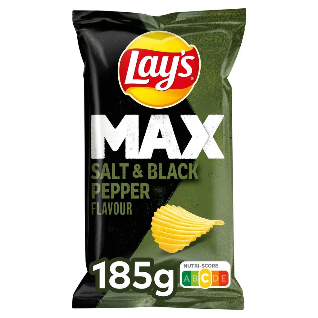 Lay's Max Sel & Poivre Noir Chips 185 Gr
